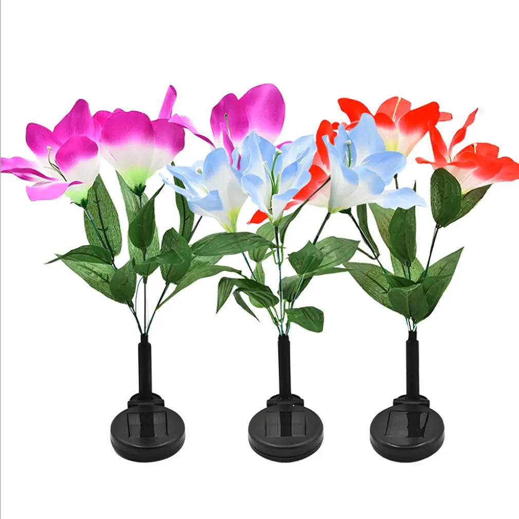 Solar Gentleman Orchid Light Led Color Light Gradient Decorative Lawn Ground Insertion Garden Lantern Fiber Optic Light