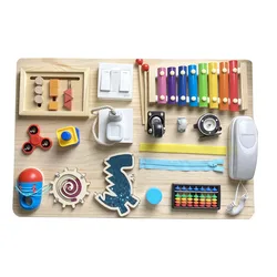 Crianças ocupado placa diy brinquedos montessori material educacional sensorial atividade placa acessórios interruptor de habilidade do motor fino