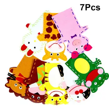 

7pcs Creative DIY Non-Woven Bag Kindergarten Early Education Handmade Toys Lovely Pouch For Kids Children Animal Pattern