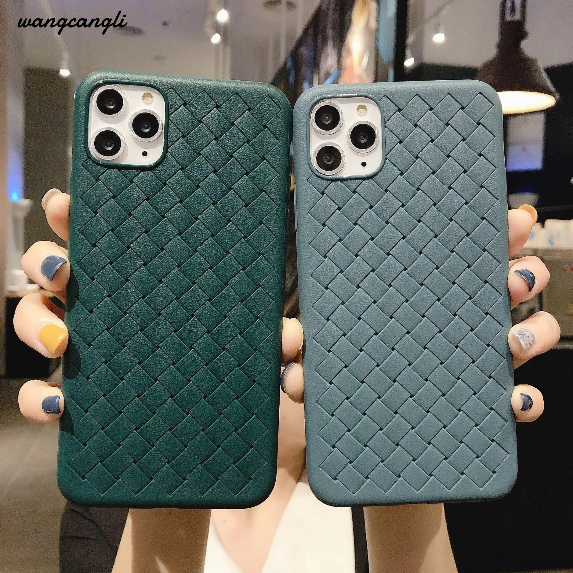 For iPhone 6 7 8 11 x xr xs max pro mobile phone case 6s plus solid color woven silicone |