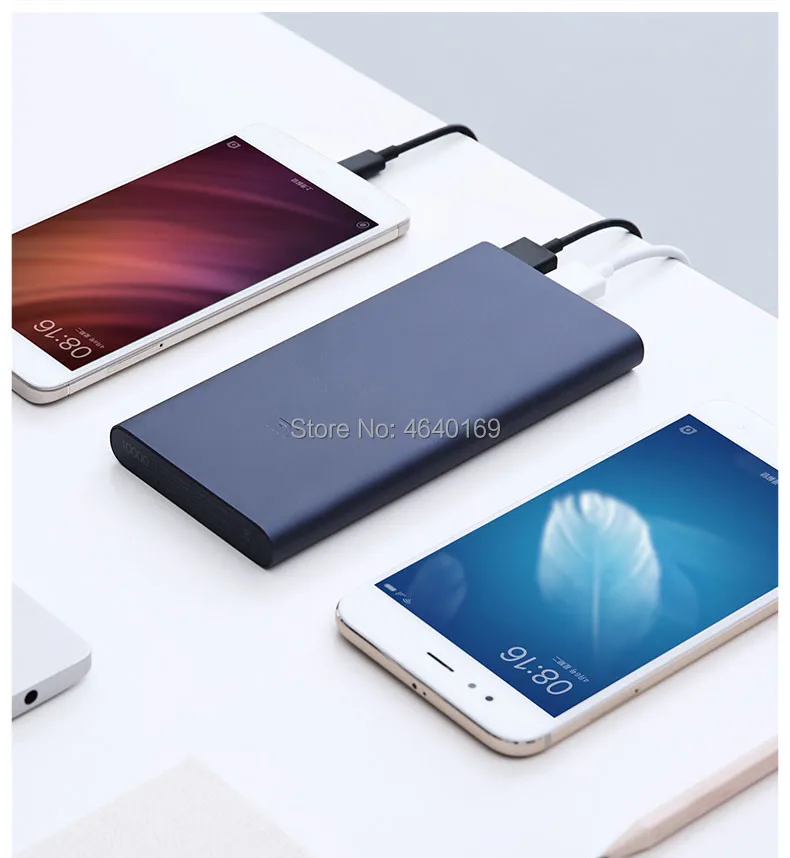 2 шт. 10000 мАч Xiaomi Mi power Bank 2 Внешний аккумулятор банка 18 Вт Quick Charge power Bank 10000 с двойным выходом Usb