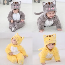 Детский комбинезон; костюм унисекс для новорожденных; Одежда для новорожденных; зимняя одежда с капюшоном для малышей; боди; комбинезоны с милым котенком
