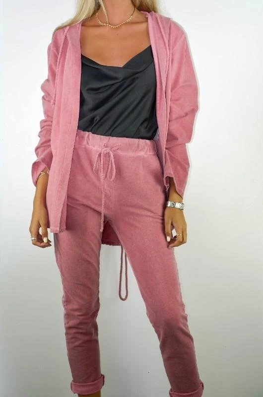 GREYMODA PANTALÓN MUJER FELPA DOBLADILLO серый Moda
