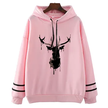 

Urban Nature Deer Shirt New Arrival Creative Art Design Hoodies For Women Autumn Long Sleeve Cool Shirts Soft Tops 2020