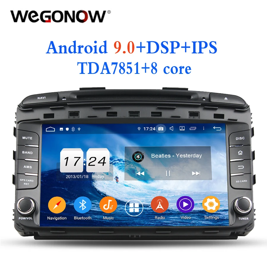 TDA7851 1024*600 Android 9 0 8 ядер 4 Гб ОЗУ 32 ГБ Автомобильный dvd плеер GPS ГЛОНАСС RDS радио wifi