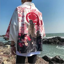 Кимоно для мужчин, японское кимоно, кардиган для косплея, рубашка, блузка для мужчин, японское юката хаори, летнее пляжное кимоно для мужчин размера плюс 5XL