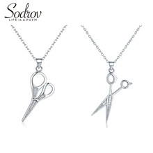 SODROV подлинное 925 пробы Серебряное ожерелье в форме ножниц, Очаровательное ожерелье, женские серебряные ювелирные изделия, Женское Ожерелье