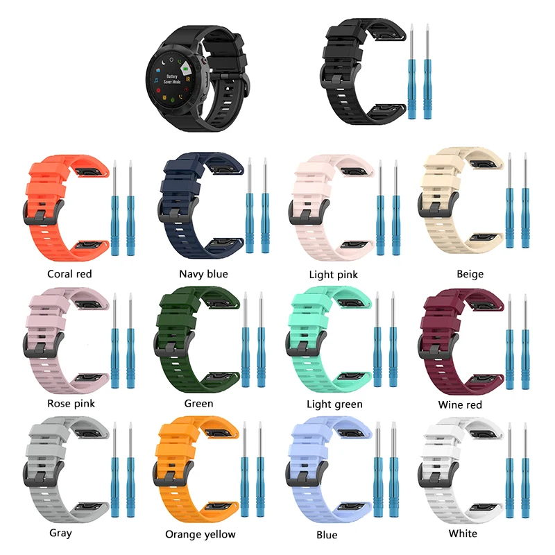 Силиконовый ремешок для Garmin Fenix 6X GPS/6X PRO/5X Sapphire|Смарт-аксессуары| |