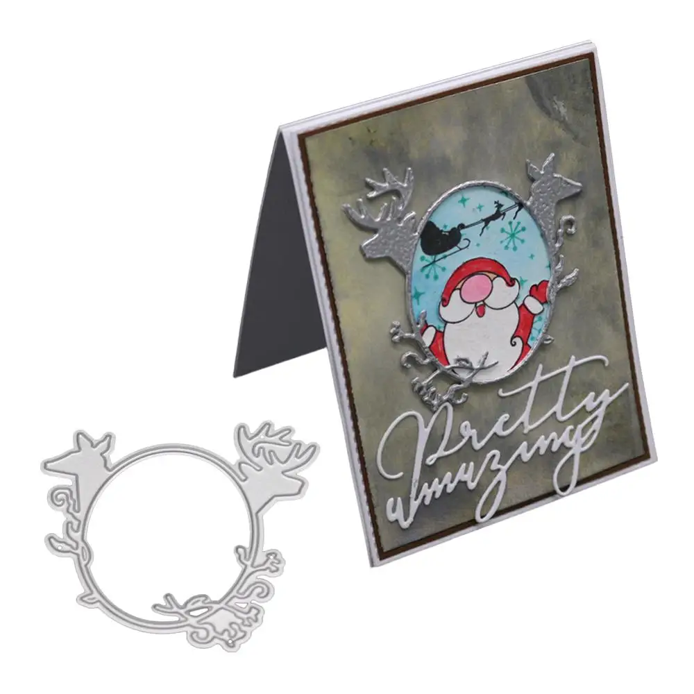 

Antlers Oval Frame Metal Steel Cutting Dies Stencil Book Photo Album Card Embossing Dies Metal Craft Stamps And Dies New 2019