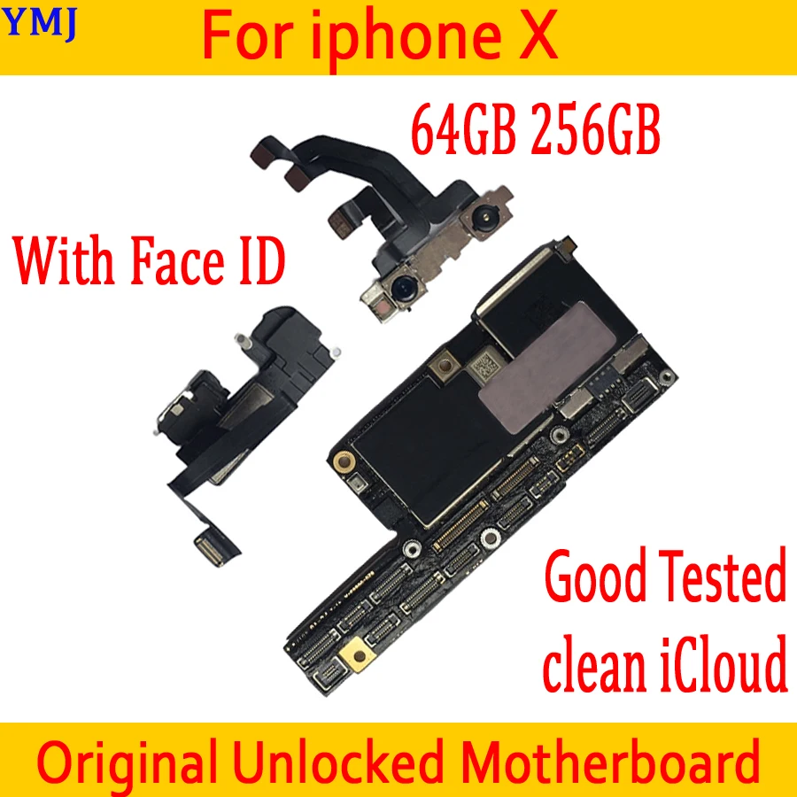 Заводская разблокированная материнская плата для iphone X, оригинальная материнская плата для iphone X, плата без лица ID/с лицом ID