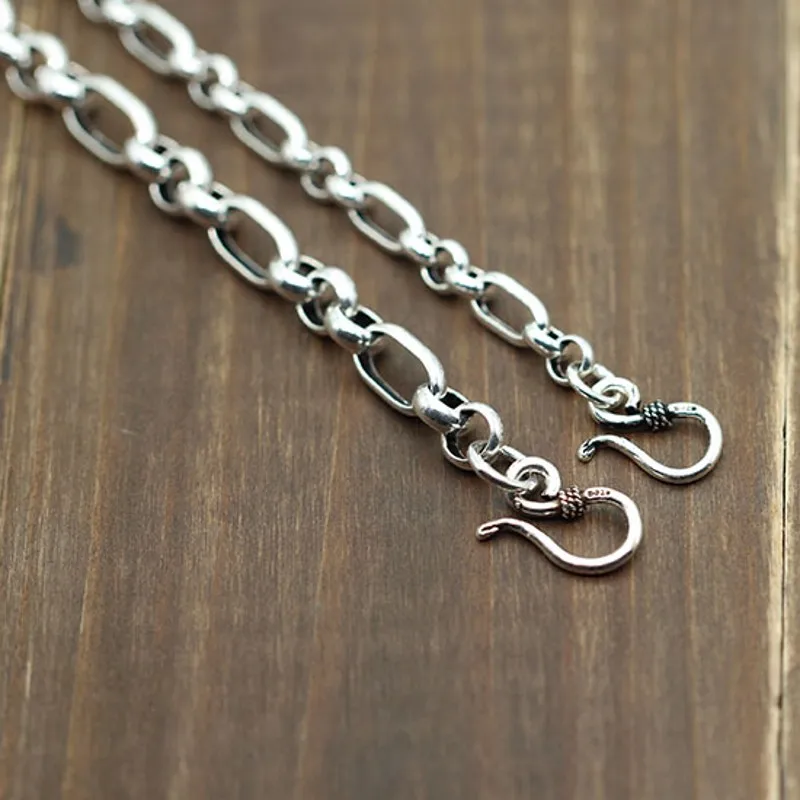 Панк Стерлинговое Серебро S925 Серебряный браслет хип-хоп тайский серебряный костяной браслет для мужчин Поп Стиль