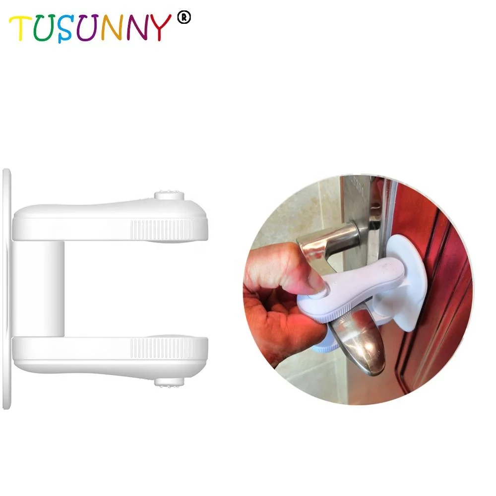 TUSUNNY 1PC Door Lever Lock,Baby Proofing Door handle Lock,Childproofing Door Knob Lock Easy to Install child protection lock