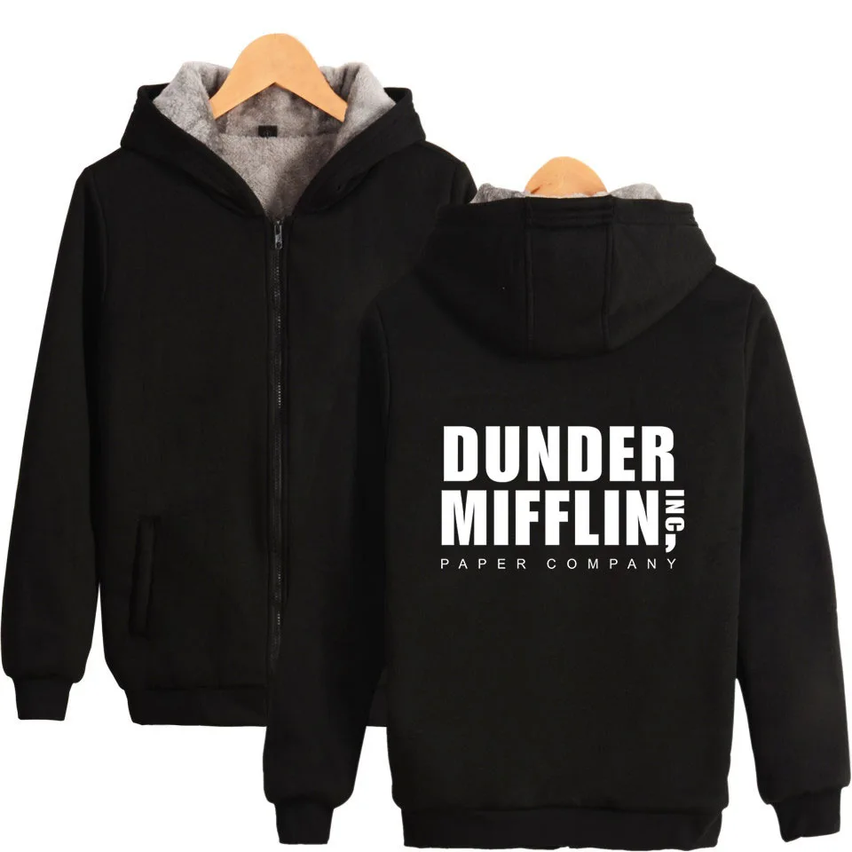 Стиль Горячая Распродажа dander Mifflin толстое хлопковое пальто с капюшоном на молнии