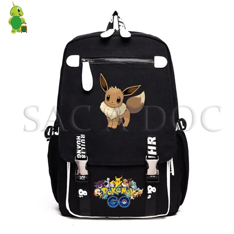 Покемон рюкзак с отражающими вставками Pikachu Eevee школьные сумки для подростков девочек мальчиков ноутбук удобный рюкзак для путешествий Сумки - Цвет: 6