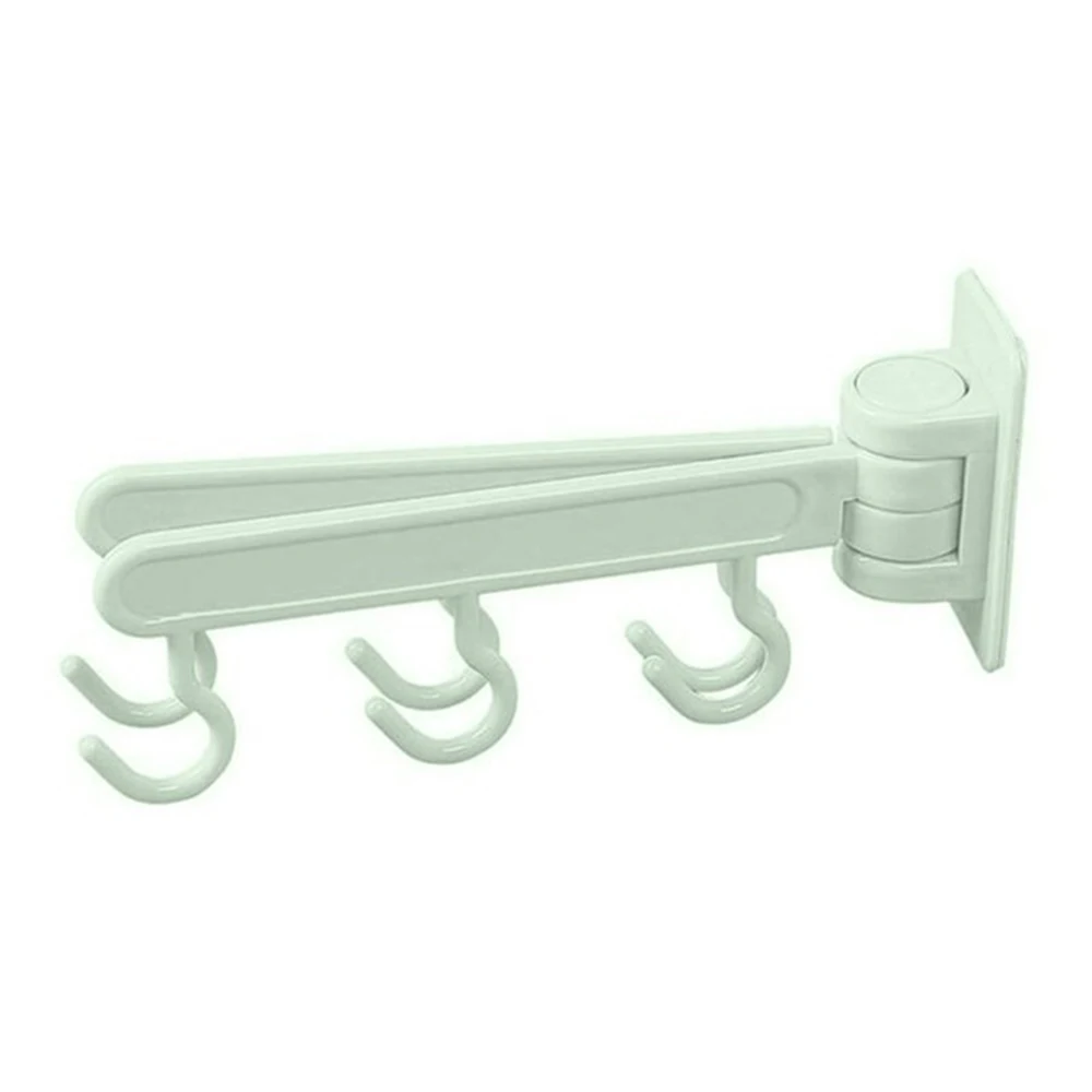 6 крючков двери шкафа полки для стены сильная присоска вращающаяся вешалка держатель губки для ванной полка органайзер для хранения на кухне стойка - Цвет: Зеленый