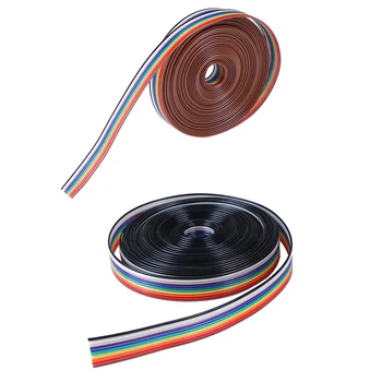 

5meters Ribbon Cable 10WAY Flat Color Rainbow Ribbon Cable Wire Rainbow Cable 10P Ribbon Cable 28AWG
