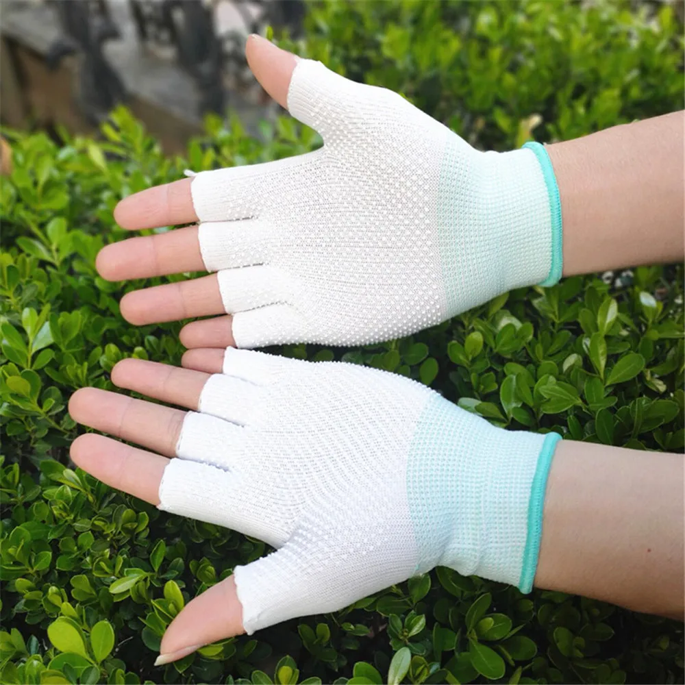 1 Pair Nylon Anti-slip Fishing Gloves Three Fingers Dispensing Cut