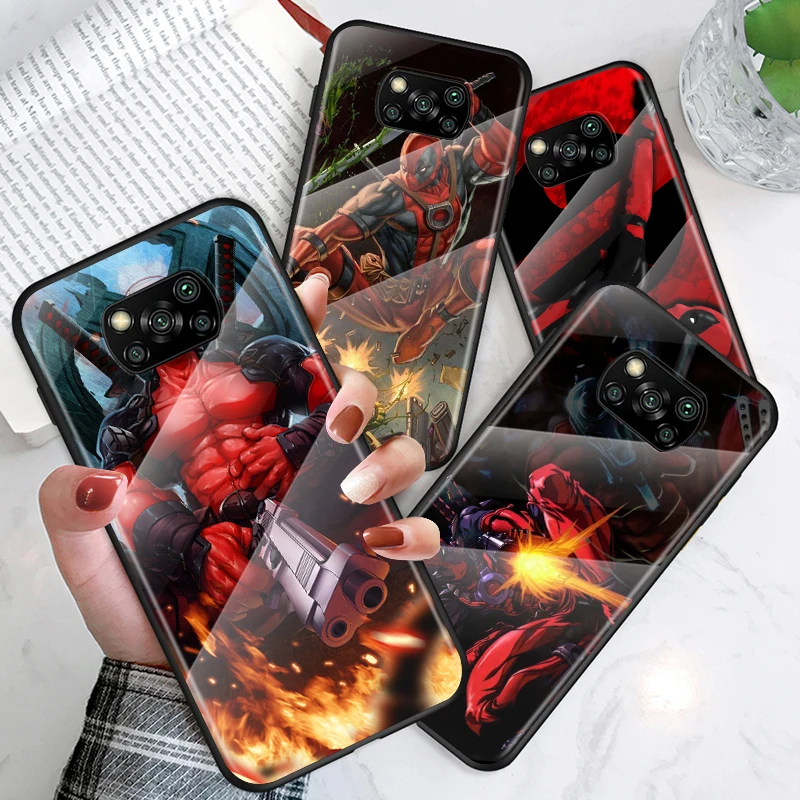 Чехол для телефона из закаленного стекла с супергероем Marvel Дэдпул Xiaomi Mi Poco X3 NFC F2 M2