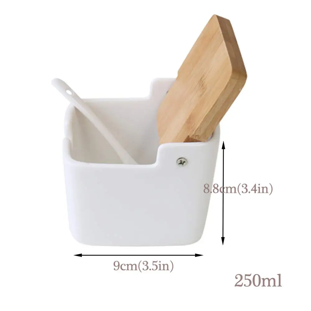 Homie керамические кухонные контейнеры соль сахарный контейнер кухонные миски белая банка специй Олово Saltcell 8,4 OZ(250 ML) Домашний кухонный набор