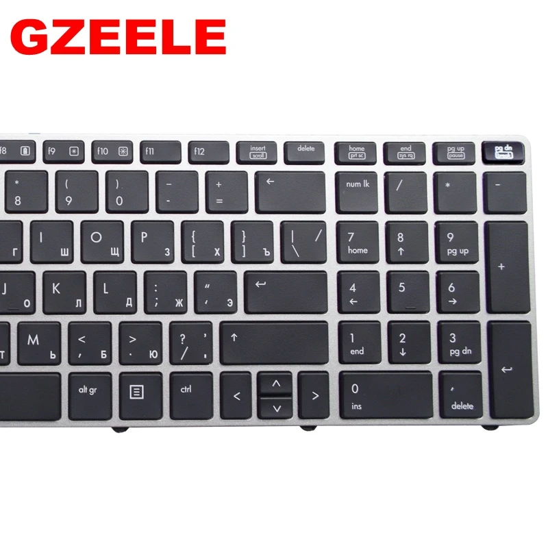  New Russian Keyboard for HP EliteBook 8560p 8570P 8560B 6560b 6565b 6560P RU laptop 701986-251 silv