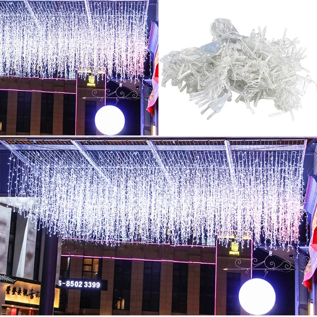 5x0,8 м 216LED светильник для праздничного шоу в торговом центре, декоративный светильник, светильник-сосулька, удлиняемый светильник, Рождественский свет, Прямая поставка#32 - Испускаемый цвет: Белый
