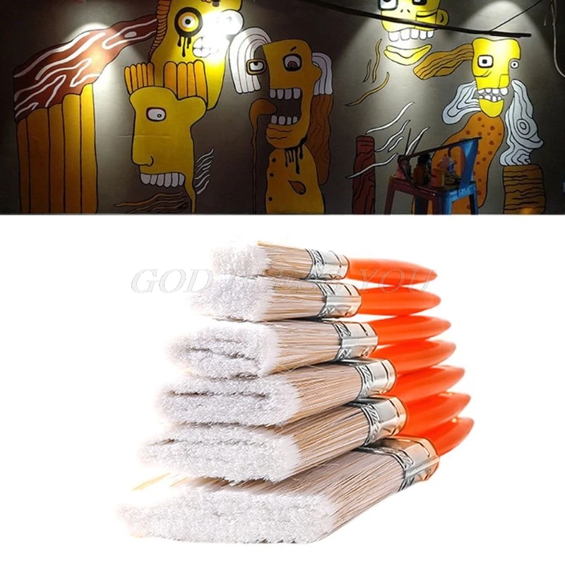 New House Decorative Paint Brush Acrylic Oil Wooden Building Painting Household Tool Wall Decoration Cleaning Brushes 1-4 inch afbeelding