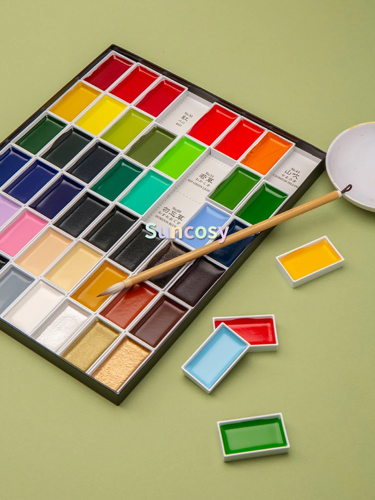 Kissho Gansai Tambi Watercolor Jananese Art Paint 48 Colors Set