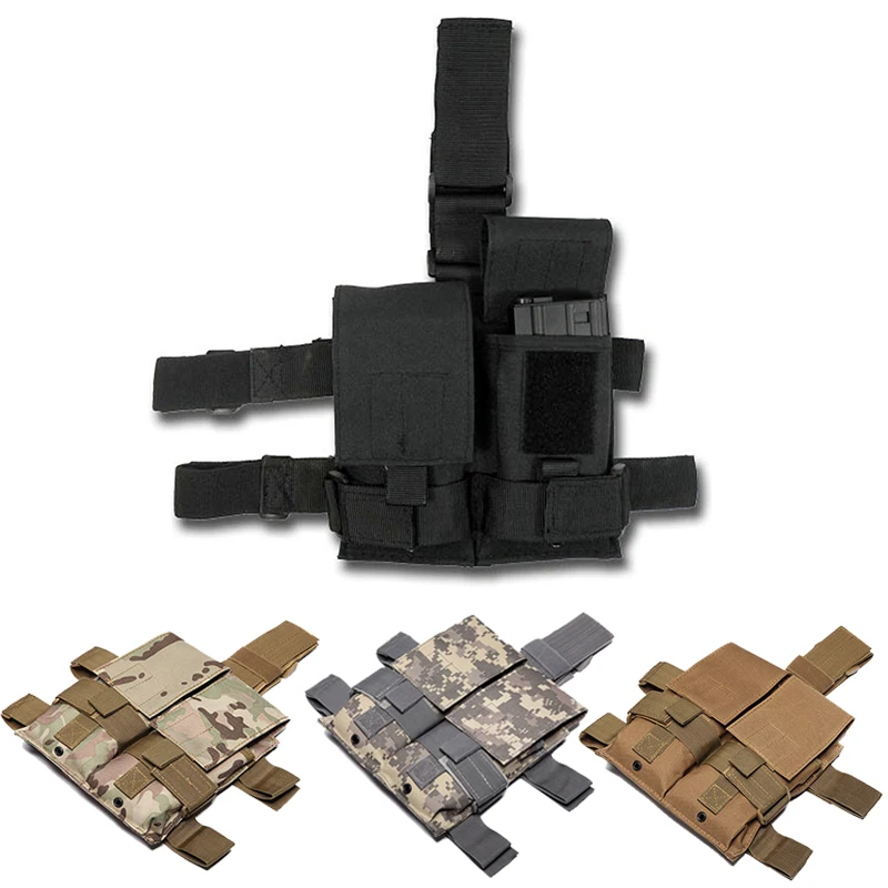 

Tactical Thigh 5.56/7.62 Magazine Pouch Drop Leg Panel Mag Pouch For Airsoft Outdoor Leg Mag Holder Charger Carrier Nylon
