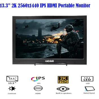 

13.3 inch 2K 2560X1440 IPS LCD Slim Mini HDMI USB Portable Monitor Gaming Monitor for Windows 8 10 PS4 Laptop Xbox 360 PC Phone