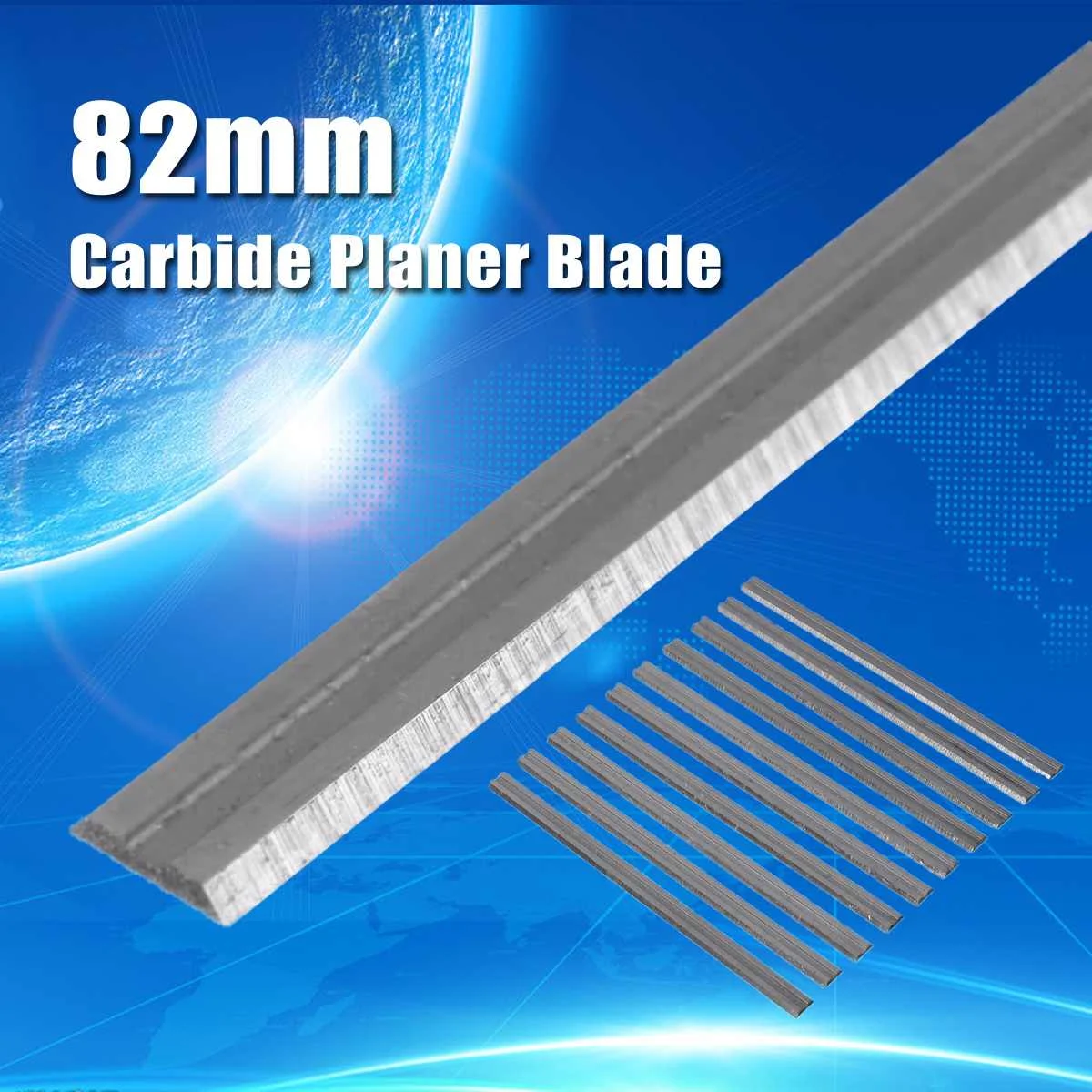 10Pcs/set 82mm x 5.5mm Reversible Carbide Planer Blades For Cutting Soft Hard Woods Ply-wood Board Woodworking Power Tool