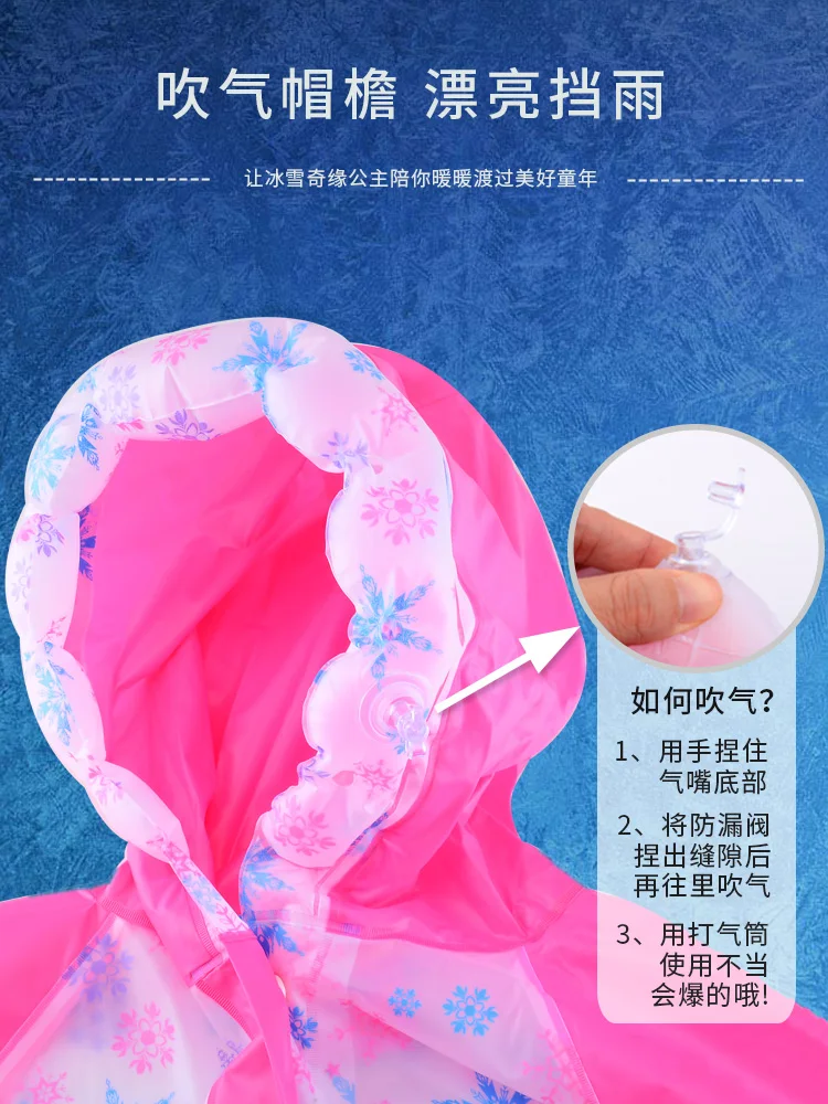 Disney children cartoon raincoat girl Frozen poncho Elsa mickey minnie raincoat little girl school bag bit long student