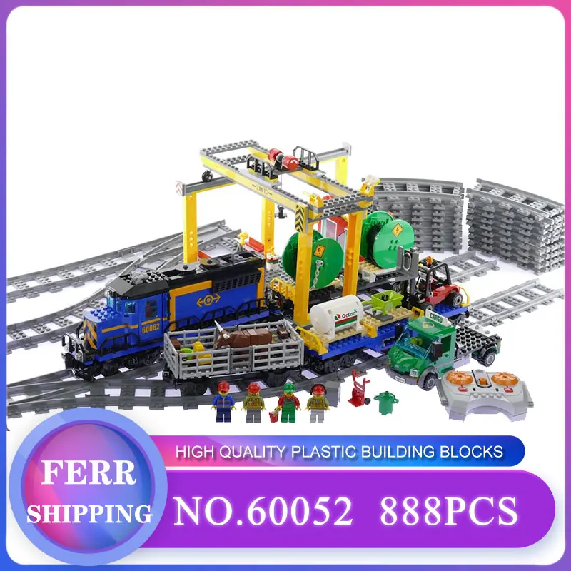 

CITY 60052 electric toy Cargo Train railway Building Blocks compatible with legoinglys educational Bricks for birthday 02008