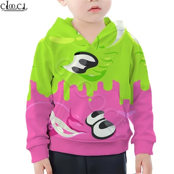 

4 To 13 Years Kids T Shirt Shooting Game Splatoon Green Pink Octopus 3D Print Hoodie Boys Girls Sweatshirt Cartoon Shorts Suit