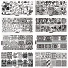 Leaf Nail Stamping Plate Lace Cat Butterfly Skull Line Image Nail Art Image Template Nail Art Plate Manicure Stencils Tools 2