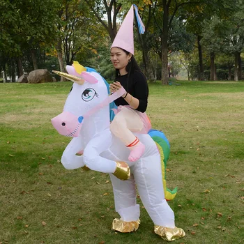 

Animal Themed Inflatable UNICORN Costume Fan Blowing Suits Unicorn Cosplay Funny Dress Onesies Halloween Costumes For Child Toys