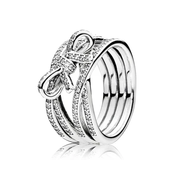 

100% silver sterling 1:1 glamour 190995cz delicate feelings original female band band ring jewelry