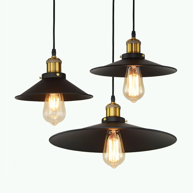 

American-Style Village Chandelier Industrial-Style Bar Counter Restaurant Retro Creative Cool Black Dress Iron Art Umbrella Deco