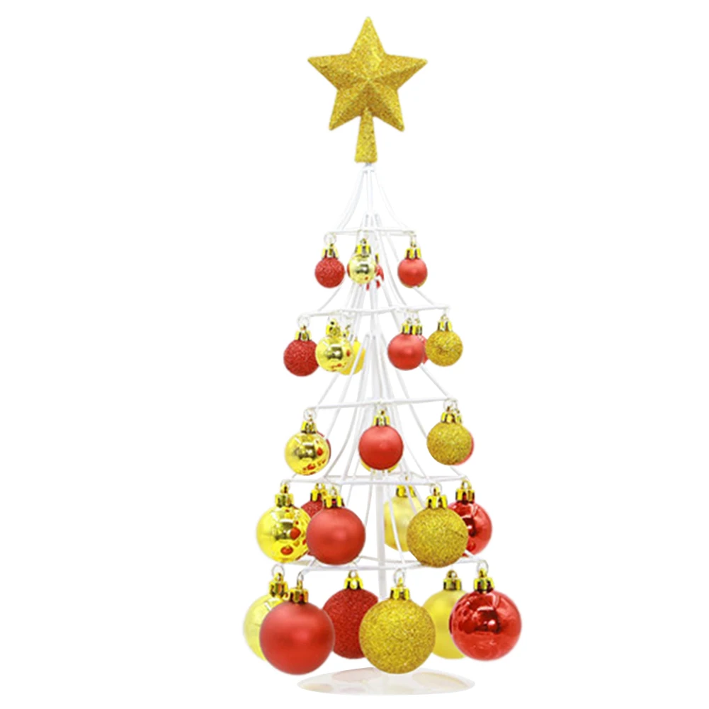 

Mini Decoration Christmas Ornament Tree Top Star Ball Tower Gift Craft New Year Party Supplies Home Holiday Layout Exquisite