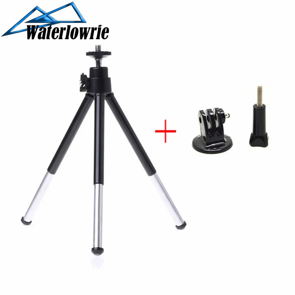 Black Gopro Tripod Мини металлический Настольный Штатив для iphone, samsung, huawei, Xiaomi, Android, мобильный телефон, Экшн-камера для GOPRO, SJCAM YI, универсальный держатель - Цвет: Black Gopro Tripod