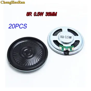 

ChengHaoRan 20pcs 0.5W Loudspeaker 36MM 8 Ohms 8R 8Ohm Mini Round Speaker Diameter Small Horn Doorbell Speaker