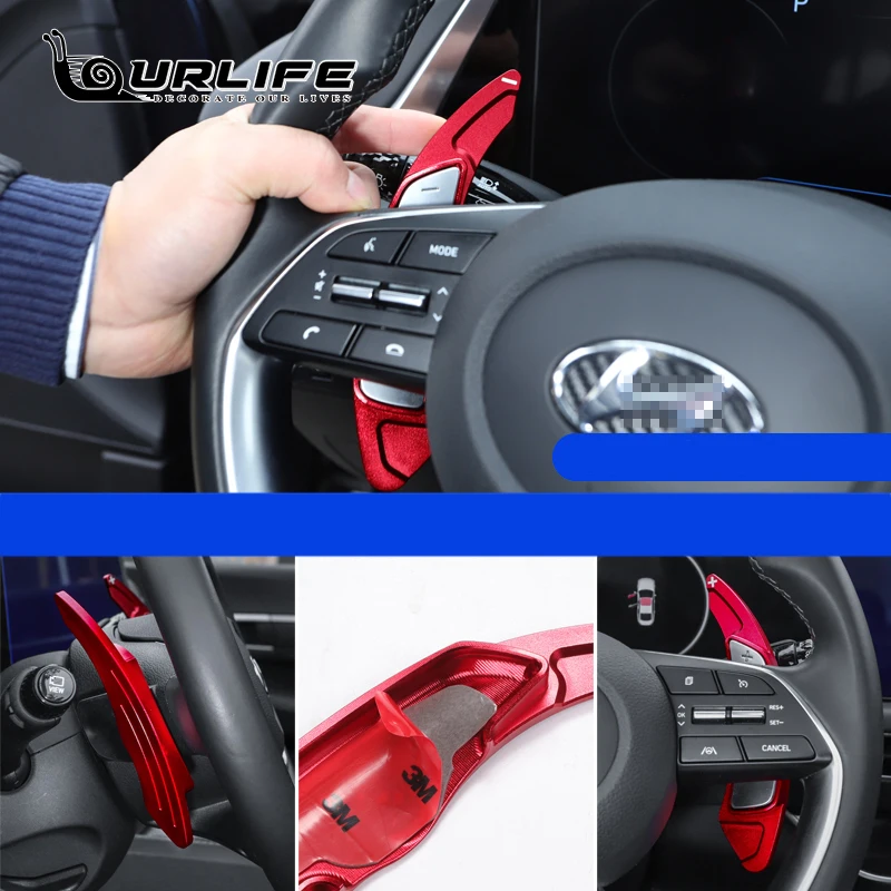 For Hyundai Sonata 10th Elantra 7th MISTRA Tucson Car Accessories Metal Steering Wheel Shift Paddles Shifter Extension