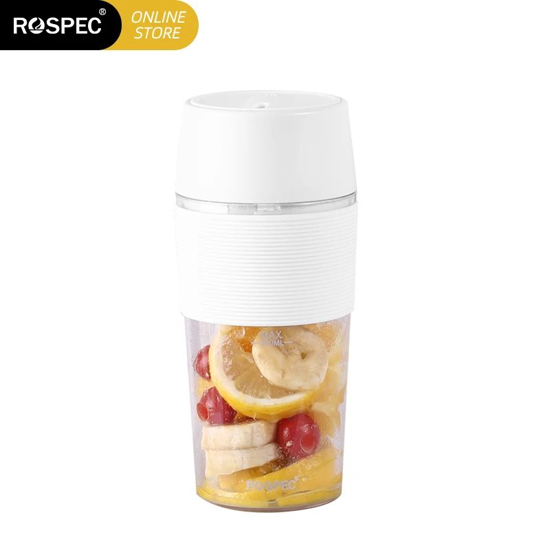 ROSPEC-batidora eléctrica portátil de 7,4 V, mezclador de frutas recargable por USB, miniprocesador de alimentos, exprimidor automático