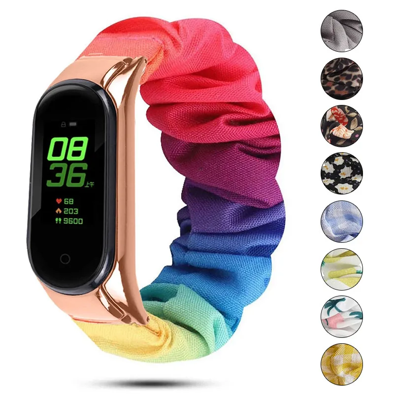 Эластичные ремешки для Xiaomi Mi band 5 4 3 сменный Браслет Band correa дышащие miband