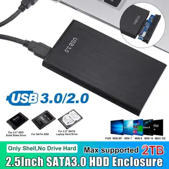 

USB3.0 2.0 HDD Enclosure 2.5 inch Serial Port SATA SSD Hard Drive Case Support 2TB transparent Mobile External HDD Case For PC