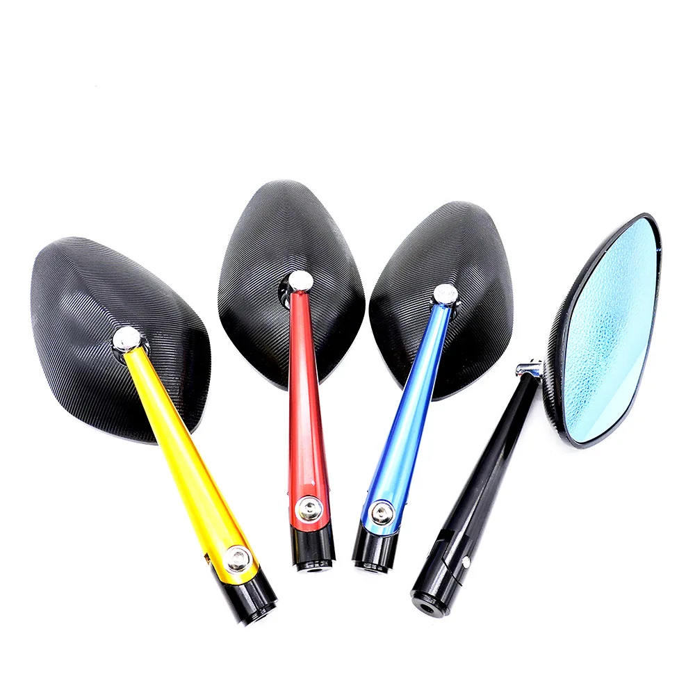 Motorcycle rear-view mirror CNC retrofit reversing auxiliary universal convex blue reflector | Автомобили и мотоциклы