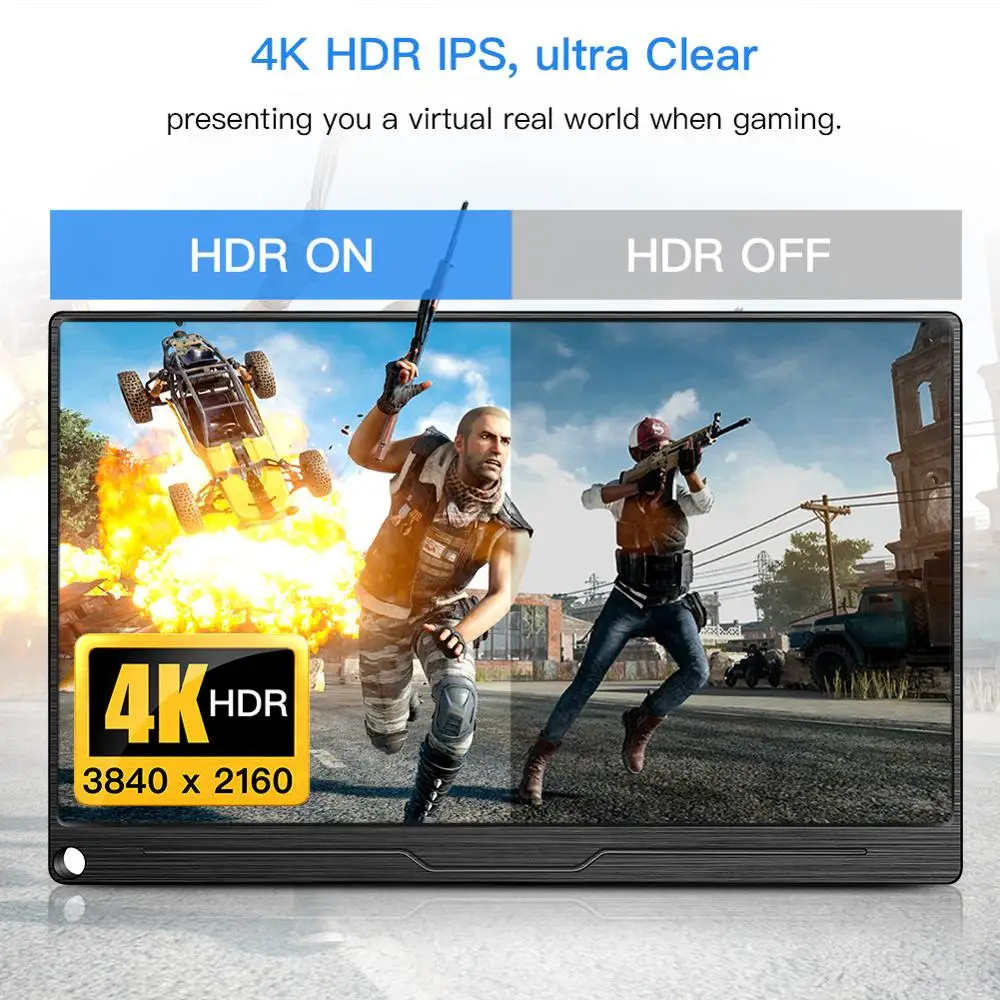 Eyoyo-EM13Q 13.3 ġ IPS ũ 3840X2160 UHD ޴ , ƺ PC PS4 Xbox ġ LCD 4K HDMI DP  ̸ ÷