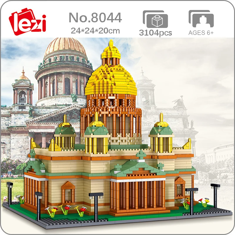 Конструктор Lezi 8044 г. Всемирная архитектура Музей Исаака собор церковь сделай сам