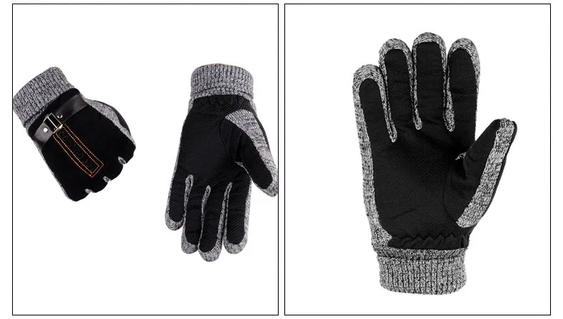 7 зимние мужские и женские кожаные плюс бархатные утепленные лыжные перчатки теплые с сенсорным экраном противоскользящая ветрозащитная одежда Удобная
