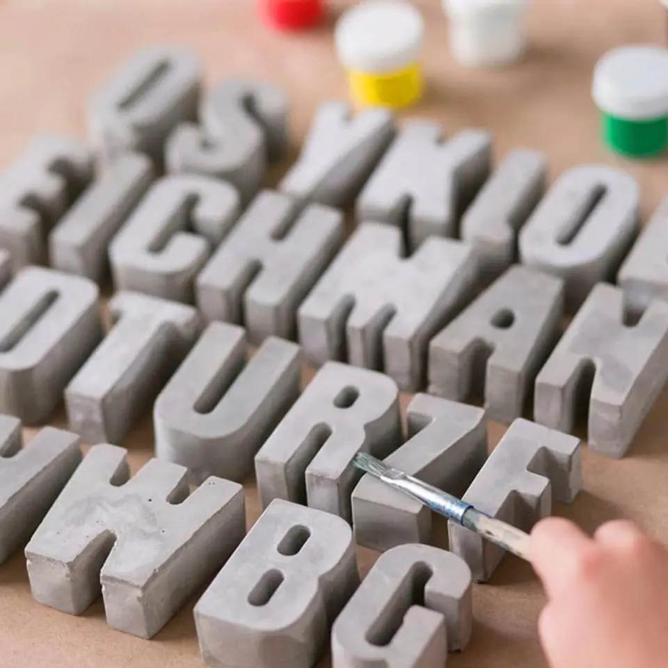 Алфавит декоративные бетонные формы силиконовые гипсовые формы 3D заглавные английские буквы цементные формы