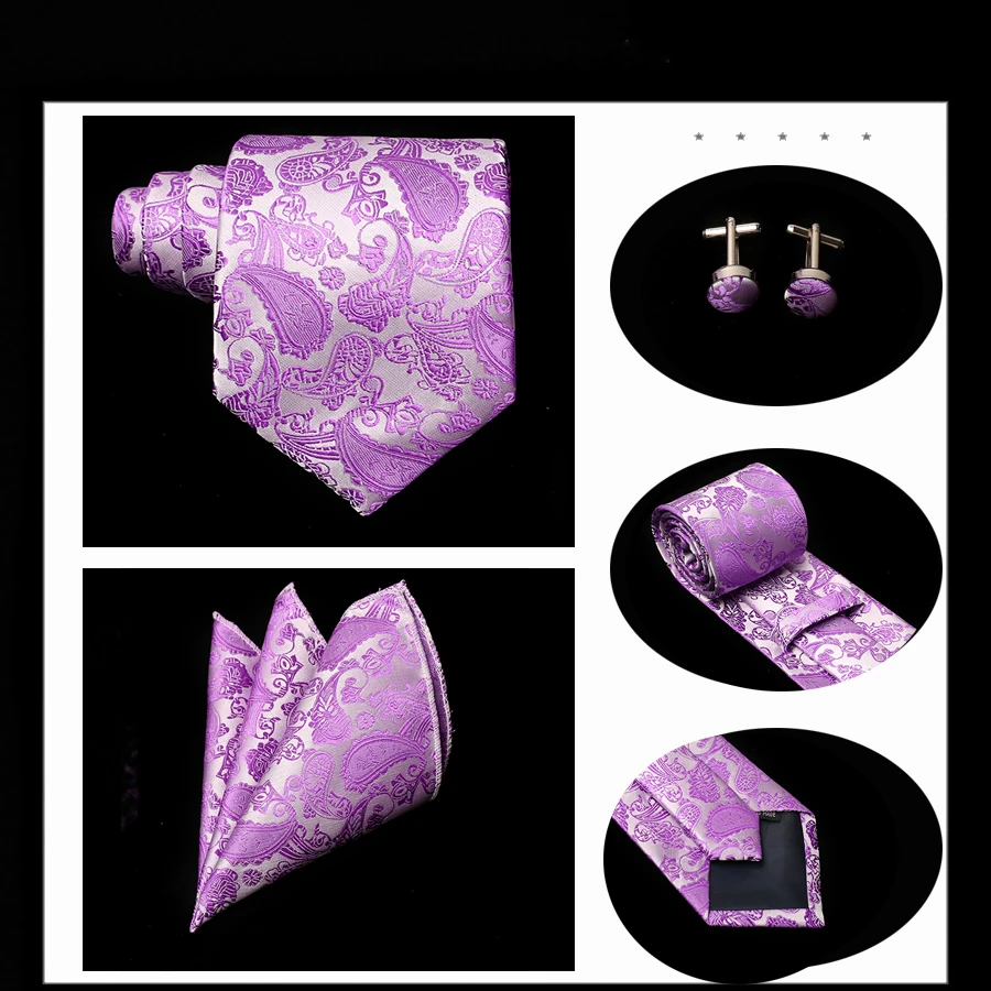 Модный персиковый розовый Мужской подарочный галстук, носовой платок, запонки коралловый галстук шелковый галстук Gravat деловой Свадебный галстук набор